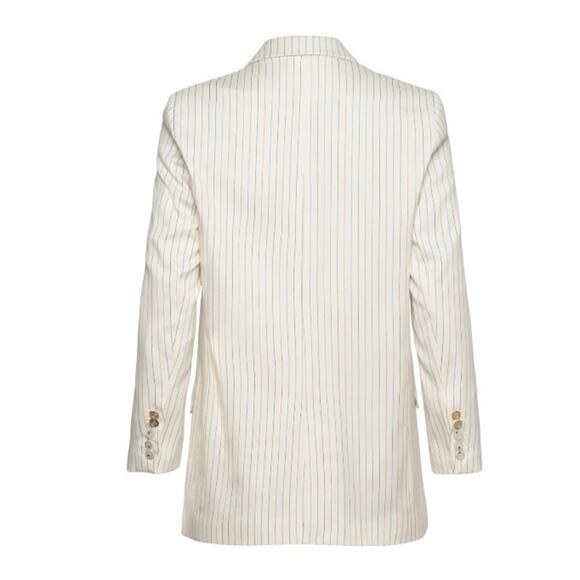 Munthe White Pin Stripe Blazer Size 14 New Copenhagen Preppy Boyfriend $400 - Picture 6 of 10